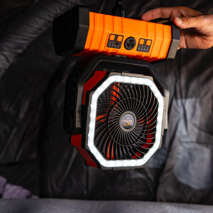 San Hima 20000 mAh Portable LED Camping Fan with Powerbank