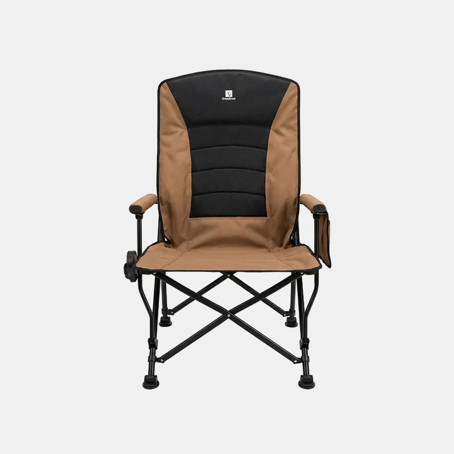 Deadtree Deluxe Reclining Folding Camping Chair with Padding (Brown)