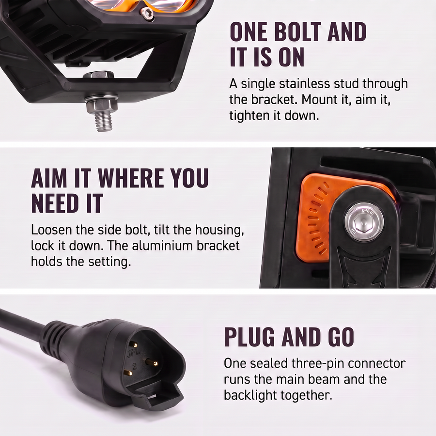 Lightfox 5" LED Pod Lights (LF-PL5-ORG-LED)