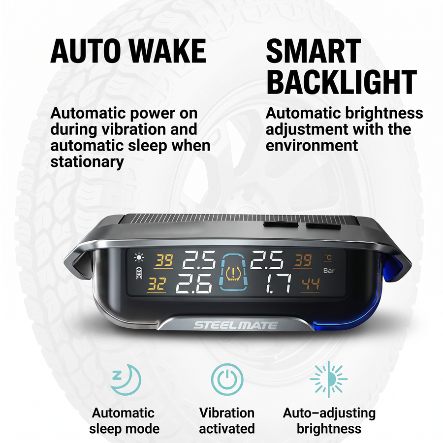 Wireless 4 Wheel External Tyre Pressure Sensors