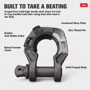 Bunker 20ft Recovery Straps + Pair 3/4 D Ring Shackles + Bag