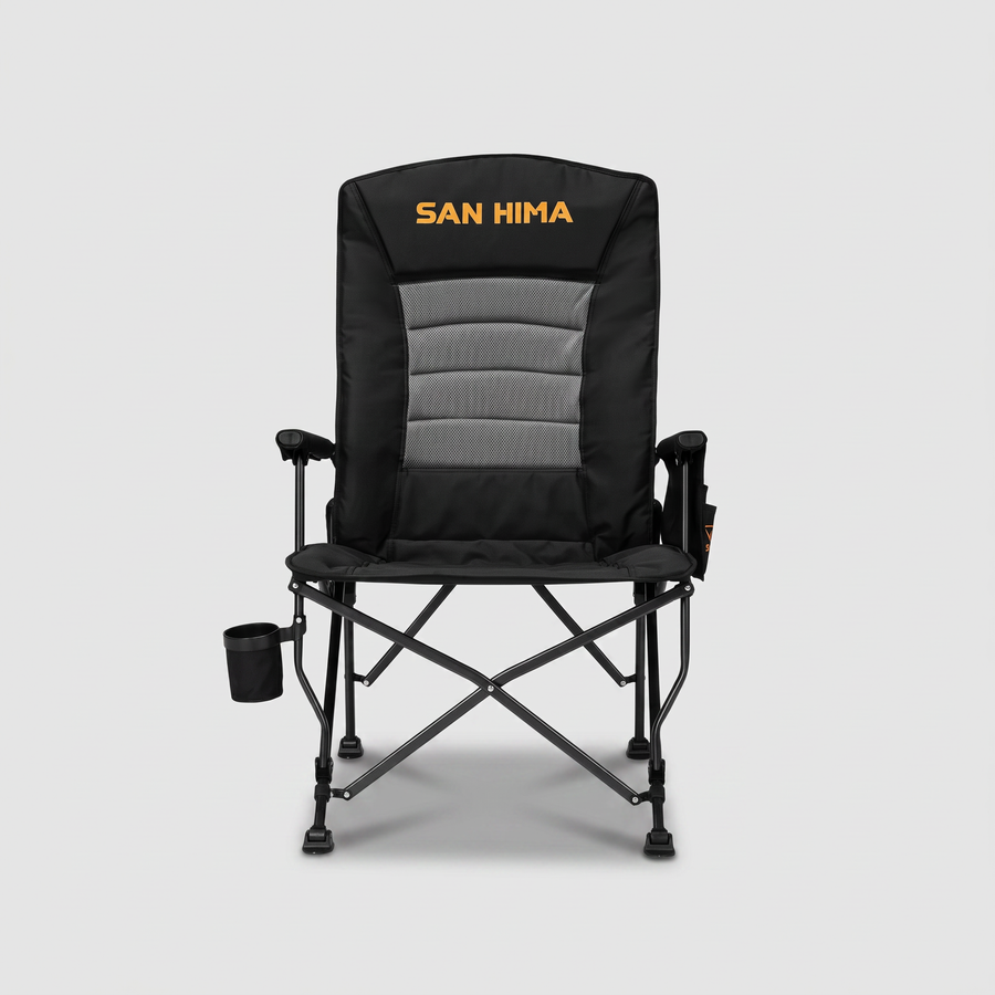 San Hima Folding Camping Chair Thick Padding Recliner product shot with drop shadow