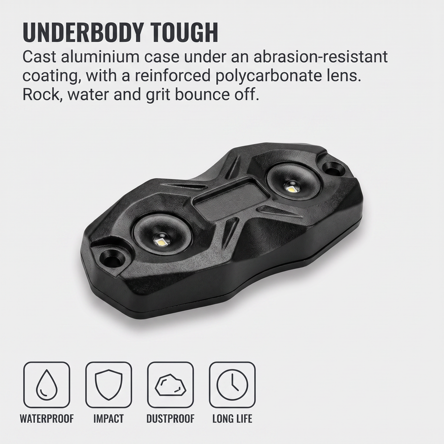 Lightfox RGBW LED Rock Lights - 4 Pack (LF-RL-RGBWx4-VOR)