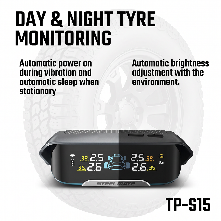 Wireless 4 Wheel External Tyre Pressure Sensors