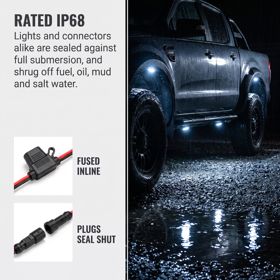Lightfox RGBW LED Rock Lights - 4 Pack (LF-RL-RGBWx4-VOR)