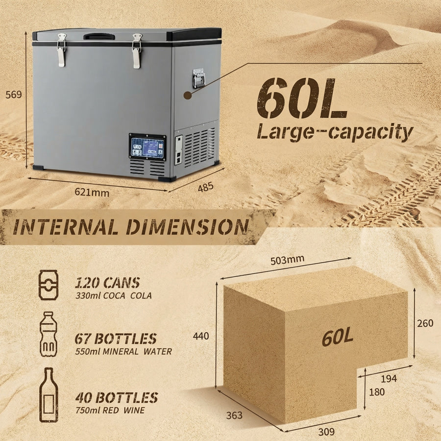 Deadtree Glacier 12V Portable Refrigerator Car Fridge - 60L