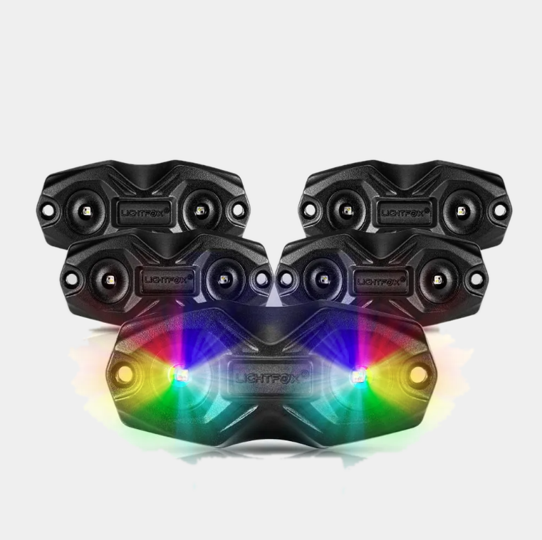 Lightfox RGBW LED Rock Lights - 4 Pack (LF-RL-RGBWx4-VOR)