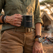 Deadtree Stainless Steel Bushmug 450ml  (Black)