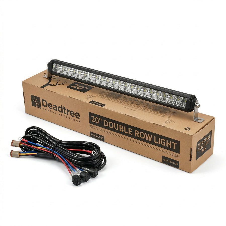 Deadtree D090 Combo — 7" Spotlight Pair + Free 20" Light Bar