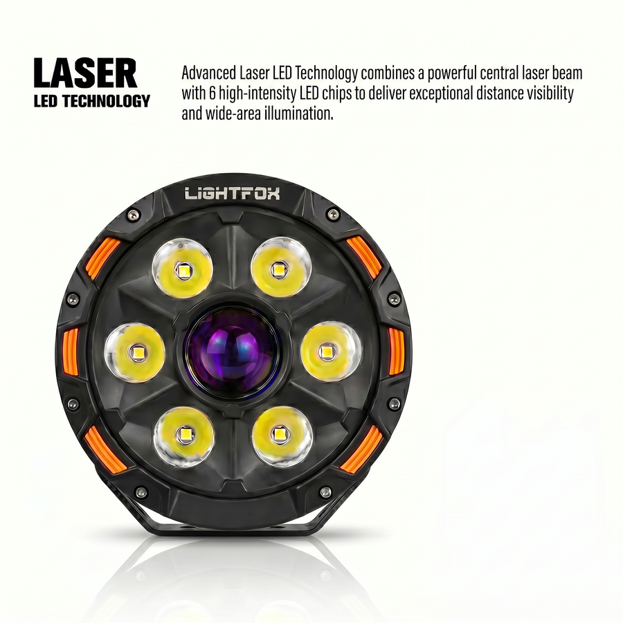 Lightfox 9" LASER LED Driving Spot Light (LF-DL-9LAS*2)