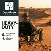 Deadtree Deluxe Reclining Folding Camping Chair with Padding (Black)