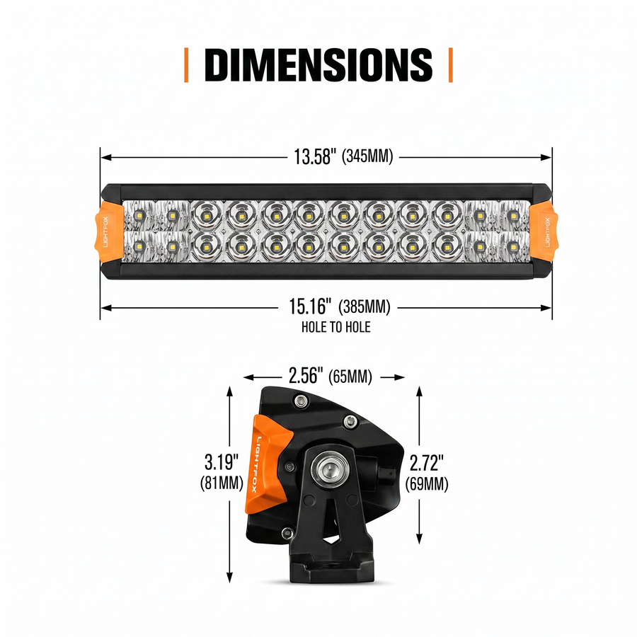 Lightfox 12" Double Row LED Light Bar (LF-LB-12DR)