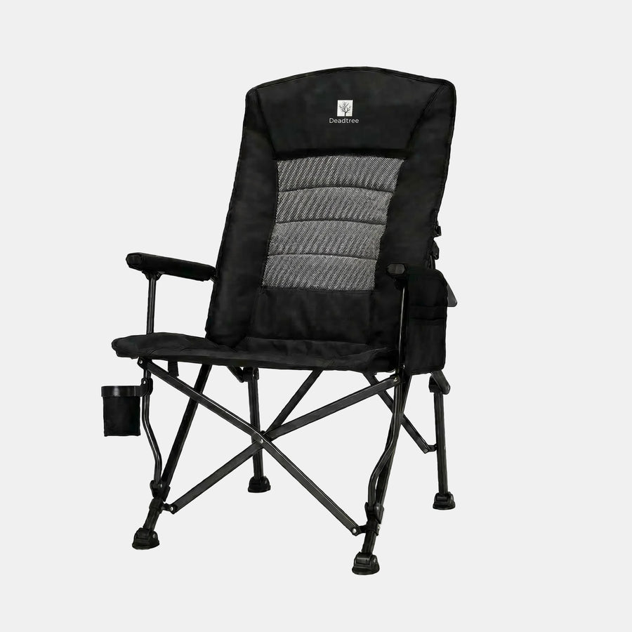 Deadtree Deluxe Reclining Folding Camping Chair with Padding (Black)