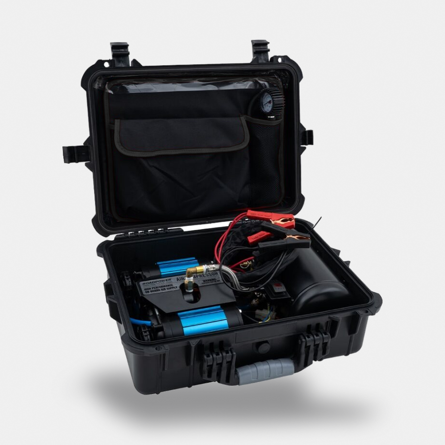 RUGG HF 12V Twin Motor Portable Compressor with Tank