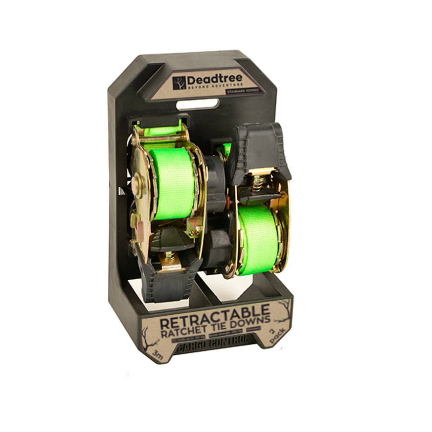Deadtree Retractable Rachet Tie Down Set (3m)