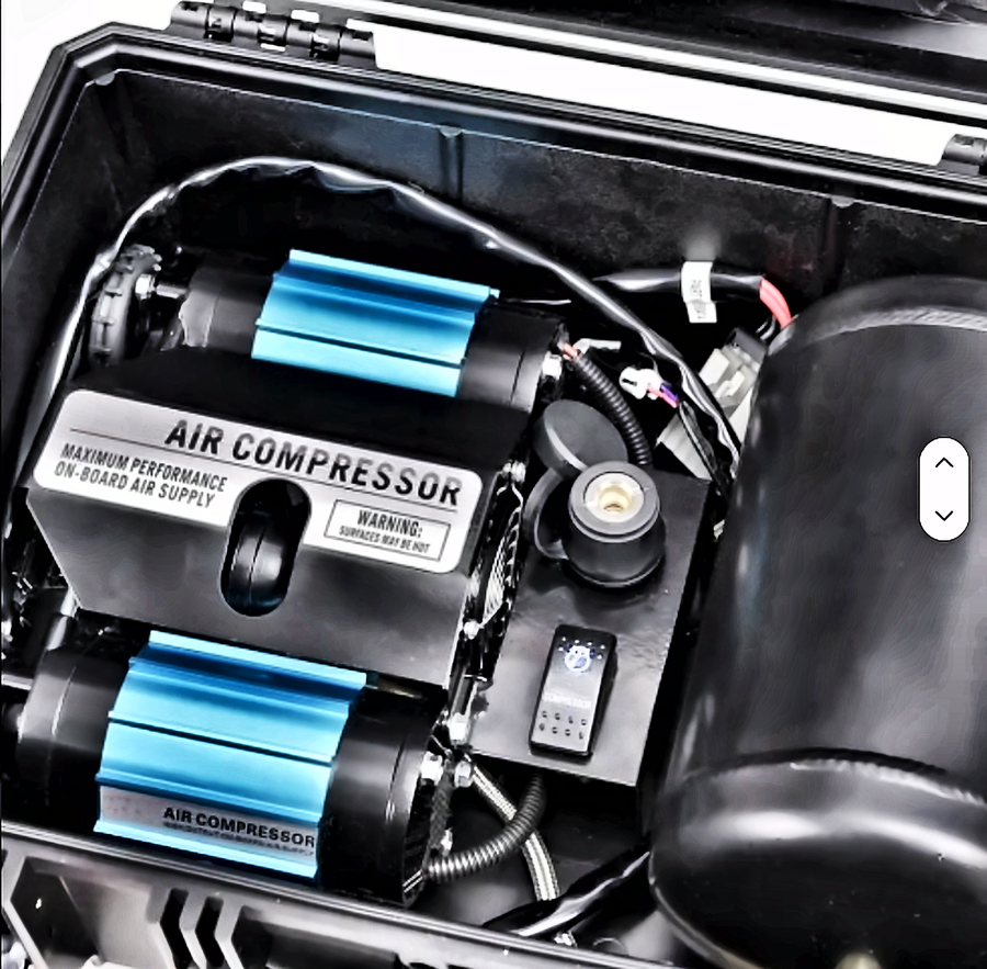 RUGG HF 12V Twin Motor Portable Compressor with Tank