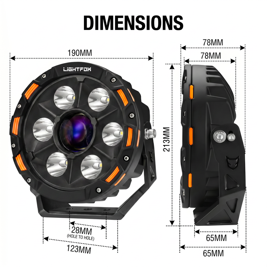 Lightfox 7" LASER LED Driving Spot Light (LF-DL-7LAS*2)