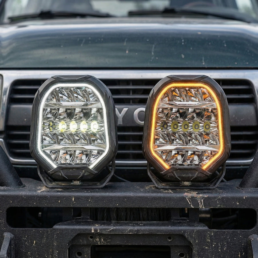 Deadtree 9 inch Pathfinder Spotlights with DRL (ALO-P-R-9-R11Y-AW)