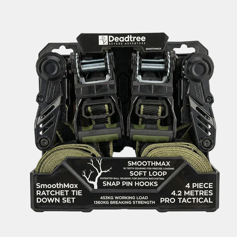 Deadtree SmoothMax Tie Down Rachet Set 4.2m (4 Piece)